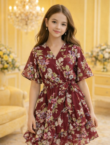 Rosy half knitted dress